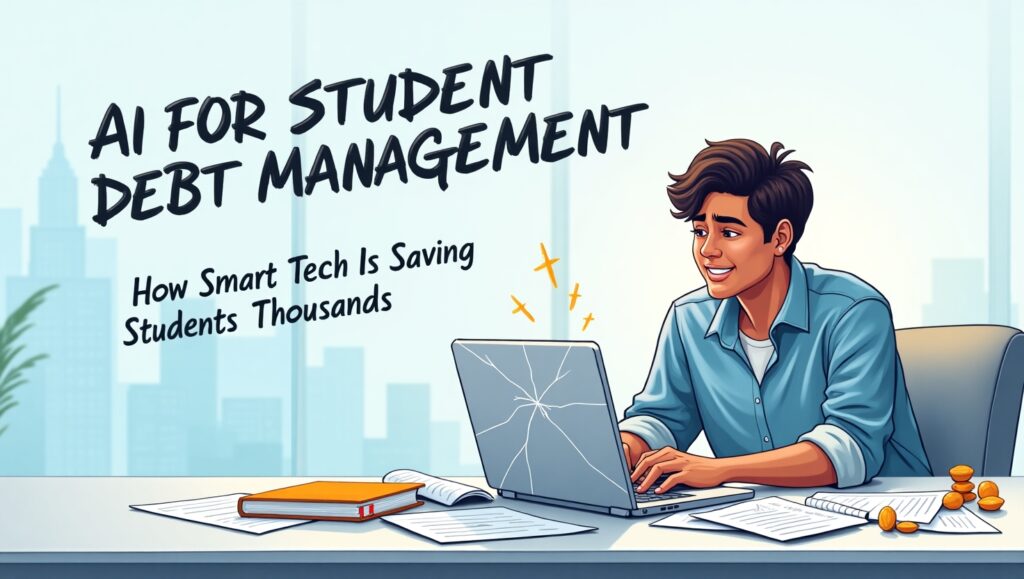 Flux_Dev_A_futuristic_illustration_of_a_young_adult_likely_in__0 AI for Student Debt Management